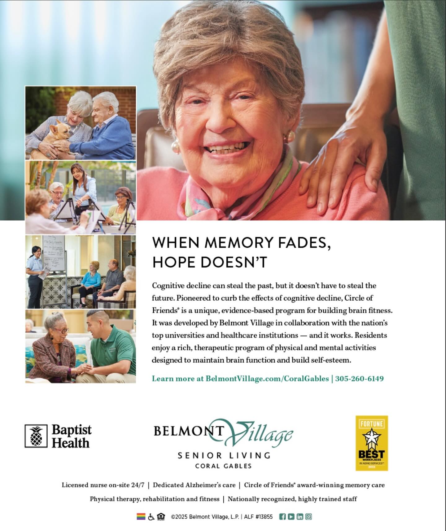 When memory fades, hope doesn’t. Learn more about @belmontvillageseniorliving and their unique, evidence-based program for building brain fitness in our May editions of the magazine! 👏🏻👏🏻👏🏻
#seniorlivingcommunity #seniorliving #seniorlivingcommunities #cognitivedecline #brainfitness #brainfunction #miamimoms #miamidads #miamiparents #miamikids #coralgablesliving #coralgables #alzheimerscare #agegracefully #miami #southflorida #pinecrest #palmettobay #southmiami #coconutgrove #brickell #cutlerbay #homesteadfl #doralflorida #seniorcarematters #directmail #communitymagazine